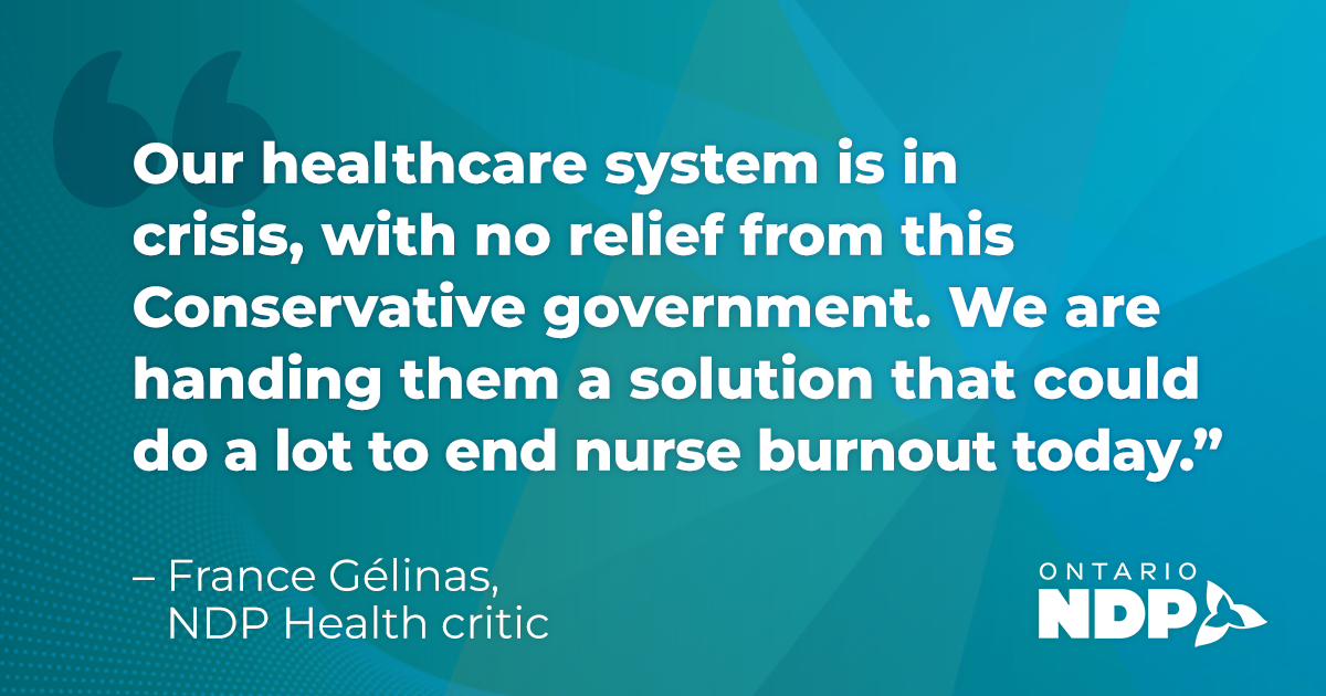 Gélinas Challenges Conservatives to Pass Patient-to-Nurse Ratios Bill ...